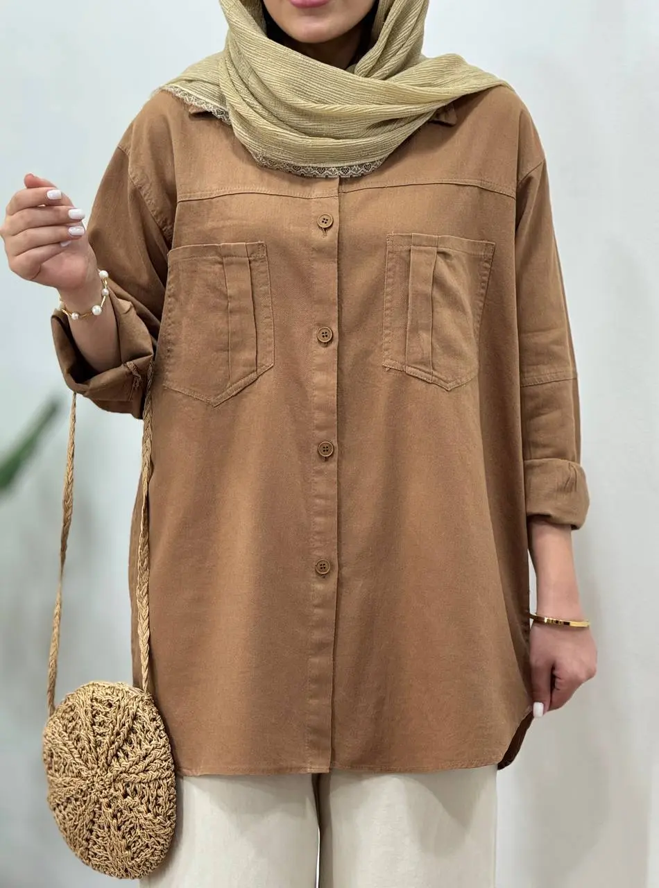 مانتو کتان کاغذی هونیا